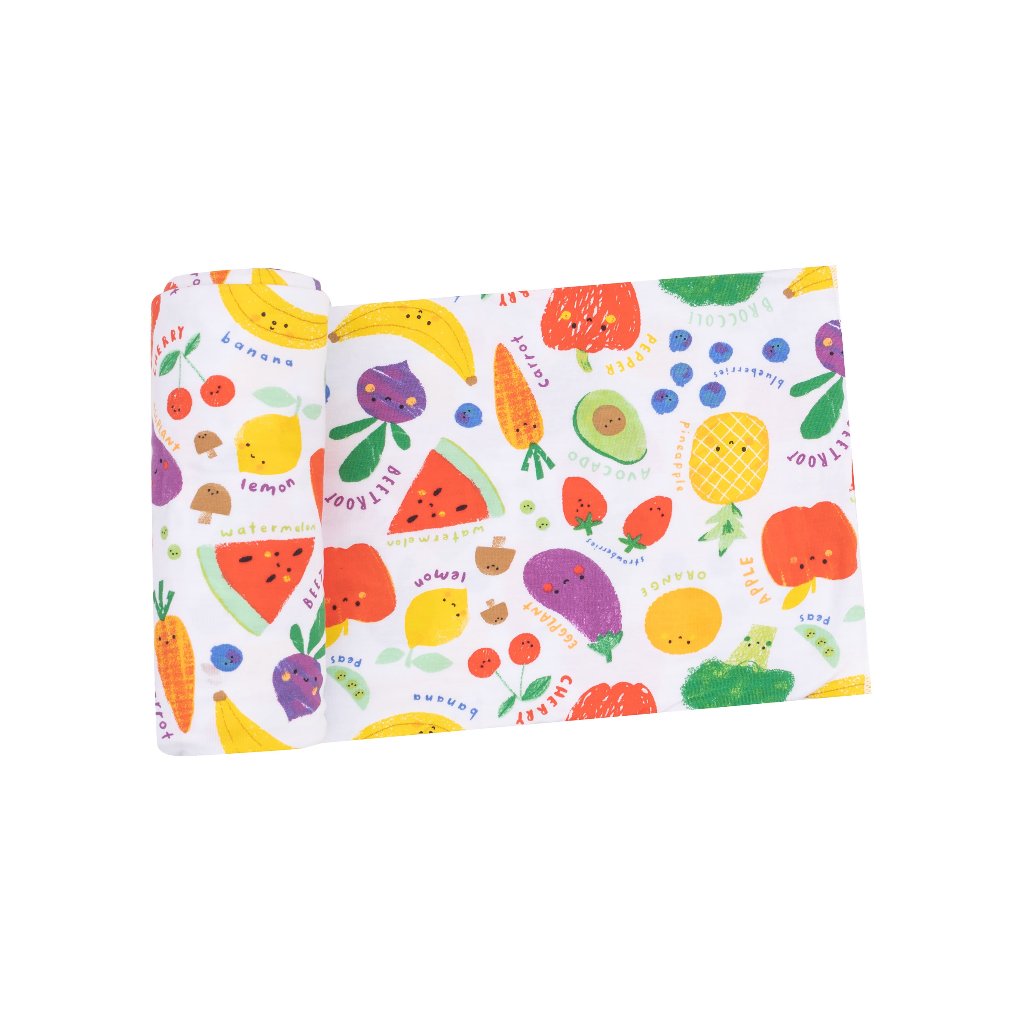 Angel Dear Bamboo Stretch Knit Swaddle Blanket - Eat the Rainbow